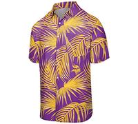 FOCO Chemise à Manches Courtes pour Homme Motif Floral Baltima raiens SMU à Boutons Fleuris Taille L L Minnesota Vikings.