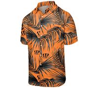 FOCO Chemise à Manches Courtes pour Homme Motif Floral Baltima raiens SMU à Boutons Fleuris Taille L XL Cincinnati Bengals