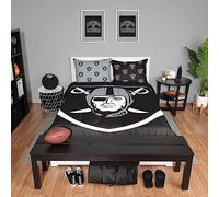 FOCO Las Vegas Raiders NFL Team Parure de lit 3 pièces pour lit Double
