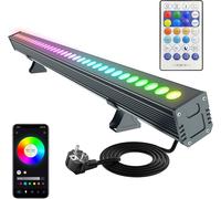 Foco Led Rgb Exterior 180w, Barras De Luz Rgb Con Control Remoto Y App Wi-Fi, Luz Led Con Temporizador Y Memoria, Ip66 Impermeable Proyector By App Controller And Rf Remote Controller