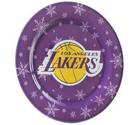 FOCO Lot de 4 Assiettes en Plastique Flocon de Neige Los Angeles Lakers