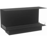 Foco Myst Corner Right 1000 Foyer - Noir, façade en verre de 15 cm - Finition mate avec décoration en bois - Télécommande, 10 heures de combustion - Sans chaleur, économie d'énergie