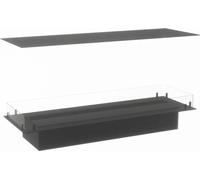 Foco Myst Corner Right 800 Foyer encastrable en noir, verre de 15 cm de hauteur - acier, 210 cm² de surface de ventilation, 25 kg - sans chaleur, économie d'énergie