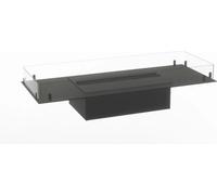 Foco Myst Room Divider 1000 Foyer - noir avec décoration en bois, 100x50x40 cm - Optimyst Cassette 500 brûleur, 2 litres - télécommande, pas de cheminée nécessaire