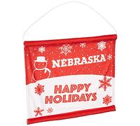FOCO Nebraska Happy Holidays Panneau de bannière Couleur de l'équipe Taille unique