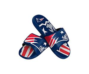 FOCO New England Patriots NFL Mens Colorblock Big Logo Gel Slides - M