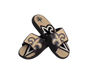 FOCO New Orleans Saints NFL Colorblock Big Logo Gel Slide Black Badelatschen Hausschuhe