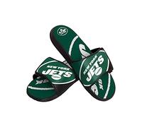 FOCO New York Jets NFL Colorblock Big Logo Gel Slide Black Green Badelatschen Hausschuhe