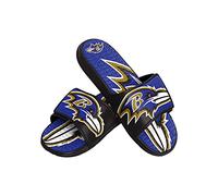 FOCO NFL Baltimore Ravens Gel de douche Sport pour homme Flip Flop SandalsSport Gel de douche Flip Flop Sandals Colorblock Big Logo, XL (13-14) (FFSSNFCBBLGGEL)
