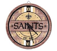 Foco NFL Horloge Murale avec Logo de l'équipe de la Nouvelle-Orléans Saints en Bois Logo de l'équipe en Bois, Couleur de l'équipe, Taille Unique
