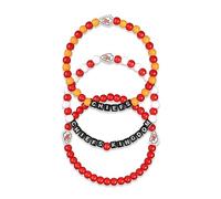 FOCO NFL Lot de 3 bracelets d'amitié unisexe avec logo de l'équipe NFL sous licence officielle, taille unique, Plastique, acrylique, cristal, élastique, Pas de gemme