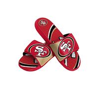 FOCO NFL San Francisco 49ers Sandales de sport pour homme Gel Slide Flip Flop, sandales de sport en gel Slide Flip Flop, sandales de sport avec grand logo coloré, taille M (9-10)