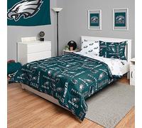 FOCO Philadelphia Eagles NFL Team Color Bed in a Bag Comforter Bedding 5 Piece Full Set