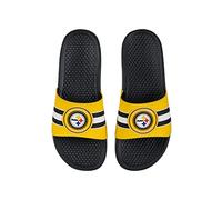 FOCO Sandales à enfiler NFL à rayures surélevées, Pittsburgh Steelers., Small