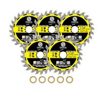 FOCSTOL Disque Carbure Bois 24T-TCT - 5 pièces 85mm x 15mm Lame Scie Circulaire pour Couper Bois Plastique pour Machine à Découper Manuelle