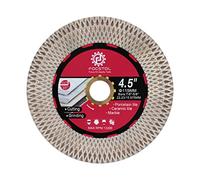 FOCSTOL Disque Diamant Carrelage - 115mm x 22,23mm Double Face Coupe Meulage Lame Scie Diamant pour Porcelaine Céramique Marbre Granit Artificielle Pierre avec X Mesh Jante