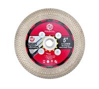 FOCSTOL Disque Diamant Carrelage 125mm - Double Face Coupe Meulage Lame Scie Diamant avec M14 Bride pour Porcelaine Céramique Marbre Granit Artificielle Pierre avec X Mesh Jante