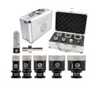 FOCSTOL Foret Diamant Carrelage Kit - 7 pièces (20/25/35/45/50mm+20mm Fraise+Adaptateur Hexagonal) Scie Cloche Diamantée pour Porcelaine Carrelage Marbre Granit
