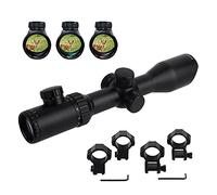 FOCUHUNTER Lunette de visée 3-12X42SF revêtement Vert 1/4 MOA mi-portée réticule Rouge/Vert avec Supports de Rail Picatinny 20mm et 11mm pour Les Sports de Plein air