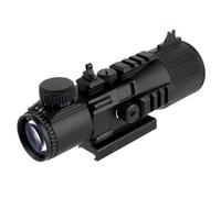 FOCUHUNTER Lunette de visée à Prisme 5x50 mm, viseur Rouge, Vert, Bleu, réglage sur 9 Niveaux, réticule gravé illuminé, Trois Rails Picatinny, étanche et résistante au recul jusqu'à 800 G's