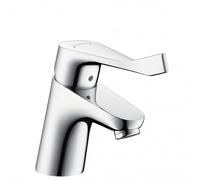 Focus Care 70 Mitigeur PMR lavabo sans tirette ni vidage avec poignée extra longue, ComfortZone70, Chrome (31914000)