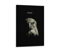 Focus Eagle - Impression sur toile concentrée sur le thème de l'aigle, poster de motivation - Impression sur toile décorative - Affiches murales et images d'art modernes pour chambre à coucher