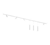 Focus III éclairage sur rail 4 spots et 3 suspensions Blanc - 400 cm - En forme de I