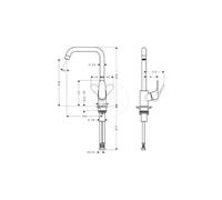 Mitigeur évier bec haut forme rectangulaire FOCUS M41 - Mitigeur de cuisine Focus M41 260 1 jet chromé