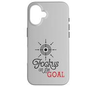 Focus on The Goal Target Graphic Motivation Discipline Quote Coque pour iPhone 16