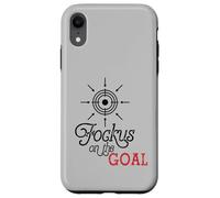 Focus on The Goal Target Graphic Motivation Discipline Quote Coque pour iPhone XR