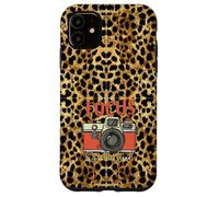 Focus on The Good Appareil Photo Vintage avec Citation Positive Motif léopard Coque pour iPhone 11