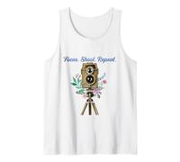 Focus Shoot Repeat Photography Camera Lens Design Funny Débardeur