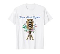 Focus Shoot Repeat Photography Camera Lens Design Funny T-Shirt