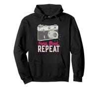 Focus Shoot Repeat Photography Photographer Camera Vintage Sweat à Capuche