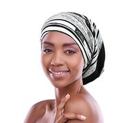 FocusCare - Bonnet ajustable pour femme aux cheveux frisés, noir, taille XL