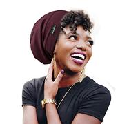 FocusCare Bonnet de sommeil souple doublé de satin pour femme, bordeaux foncé, taille unique