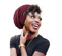 FocusCare Bonnet de sommeil souple doublé de satin pour femme, Bordeaux moyen., taille unique