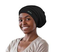 FocusCare Bonnet de sommeil souple doublé de satin pour femme, Noir pur, Taille unique