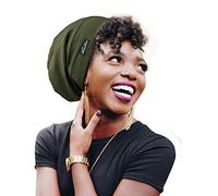 FocusCare Bonnet de sommeil souple doublé de satin pour femme, vert olive, Taille unique