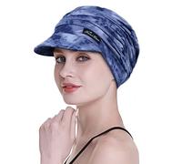 FocusCare bonnets souples, turbans/casquettes type baseball en bambou pour chimiothérapie, pour femmes, Bleu., taille unique