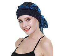 FocusCare Cancer bonnettes pour Les Femmes pré - attaché Turban Chimio Patient Turbans écharpes Don,Bleu Noir,Taille unique