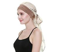 FocusCare des Foulards pour Cancer Patients Chimio Caps Coiffure headcovers Coton Bandana chimiothérapie,Lumière du matin,Taille unique