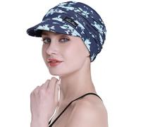 FocusCare Foulards de chimio doux pour femme en tissu de bambou - Casquette de baseball - Turban pour perte de cheveux, Blue-BR, taille unique