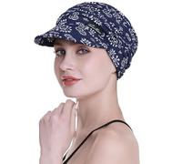 FocusCare Foulards de chimio doux pour femme en tissu de bambou - Casquette de baseball - Turban pour perte de cheveux, Blue-BQ, taille unique