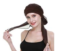 FocusCare la Chimio Cheveux Turban pour Les Femmes Cancer tête Wrap écharpes de Longs Cheveux Perruque Accessoires,Les deux marron,Taille unique