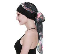 FocusCare la Chimio Cheveux Turban pour Les Femmes Cancer tête Wrap écharpes de Longs Cheveux Perruque Accessoires,Bordeaux noir,Taille unique