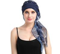 FocusCare la Chimio Hat Beanie écharpe Bambou Turban coiffures pour Cancer Tissu léger Pas de Sueur,Cuir volant,Taille unique