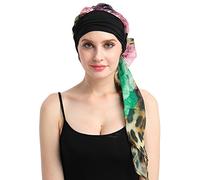 FocusCare la Chimio Hat Turban des Foulards coiffures Bandana pour Un Cancer Avant attaché,Léopard Floral,Taille unique