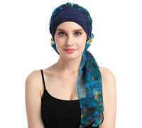 FocusCare Le Turban pour cancéreux et Les pré - Cravate headcovers d'alopécie,Mer bleue,Taille unique