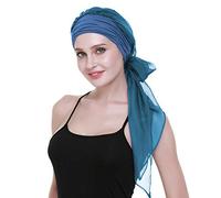 FocusCare pour Les Patients atteints de Cancer féminin Chimio - Chef conclut des Bandeaux Bandana,Bleu aigue-marine,Taille unique